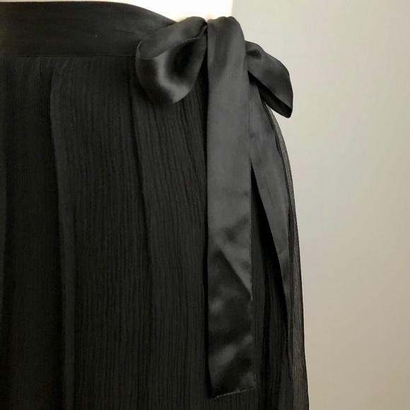 Jacob Layered Black Silk Skirt with Ribbon Tie - Picture 5 of 8